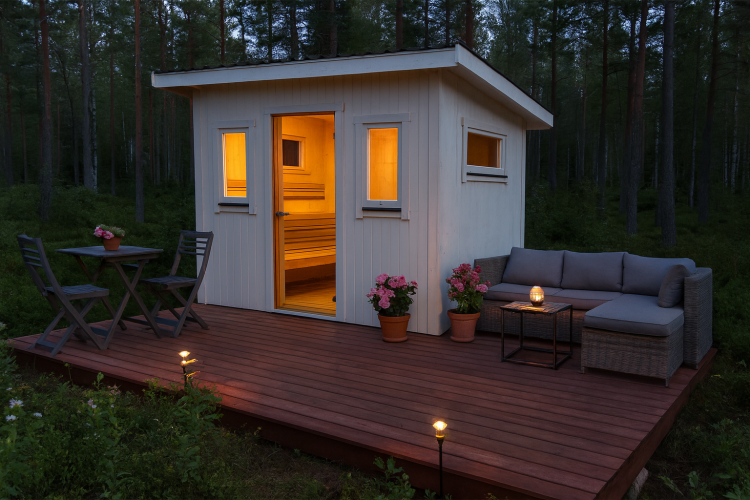 färdig bastustuga