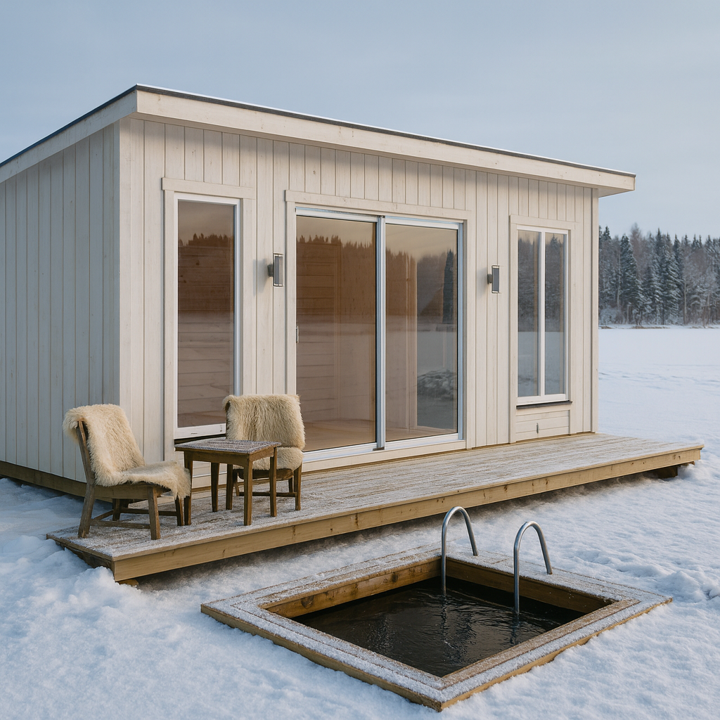 bastu med vacker inomhus panel