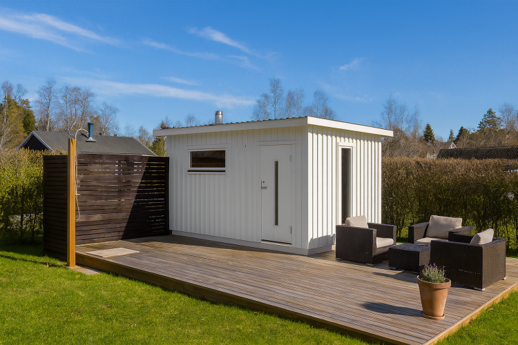 Bastustuga med gleslagt golv